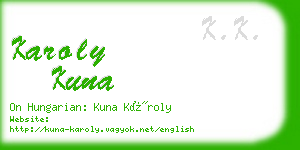 karoly kuna business card